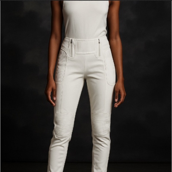 Byron Lars -'Ivory Legging Moto Pants - Picture 2 of 11